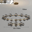 Nordic Ring Chandelier Smoky Gray Bubble Ball Lamp for Living Room by Ljojo