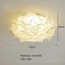 Ljojo Creamy Style Feather Ceiling Lamp LED Light for Bedroom Living Room - Full Spectrum Glow