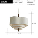 Japanese Retro Fabric Chandelier Wabi Sabi E27 Pendant Light for Living Room by Ljojo