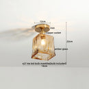 Ljojo Modern Amber Glass LED Ceiling Lights with Copper Socket for Home Decoration