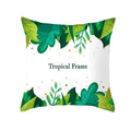 Flamingo Flower Rainforest Cushion Cover with Tropical Plant Animal Pattern by Ljojo