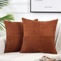 Corduroy Boho Throw Pillow Covers 18x18 Inch for Home Decor - Ljojo