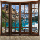 Ljojo 3D Window View Tapestry - Boho Style Wall Decor for Home, Bedroom, Dorm