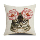 Funny Cats Print Pillow Case for Home Decor by Ljojo: 45x45cm Linen Cover