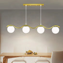 Nordic Long Dining Pendant Lights Glass Lampshade Gold Black Chandelier by Ljojo