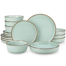 Ljojo LOIRE 16/32 Piece Green Ceramic Dinnerware Set - Oven Safe Stoneware