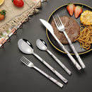 Ljojo Marble Pattern Cutlery Set: Knife, Fork, Spoon - Western Style, Stainless Steel