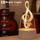 3D LED Night Light in Music Symbol Style - USB Powered Creative Decoration for Music Enthusiasts