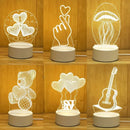 Ljojo Love 3D Acrylic LED Night Light Table Lamp