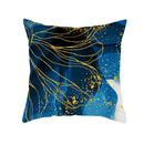 Ljojo Light Luxury Blue Abstract Print Throw Pillow Cover - Marble Stripe