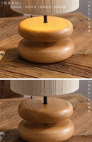 Japanese Walnut Wood Bedside Table Lamp Retro Designer Light for Bedroom Living Room by Ljojo