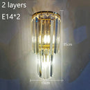 Ljojo Luxury Hotel Lobby Crystal Wall Lamp for Club Hall Living Room Office Indoor Lighting