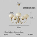 Nordic Vintage Glass LED Pendant Lights Elegant Chandelier by Ljojo