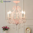 Ljojo Pink Lantern Luxury LED Pendant Light Chandelier for Living Room Home Decoration