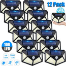 Ljojo 100LED Solar Wall Lamp with Motion Sensor for Garden Courtyard
