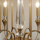 Copper Crystal Chandelier Retro Luxury Style Gold Candle Lamp Pendant Light for Living Room by Ljojo
