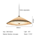 Ljojo Japanese Style Wabi Sabi Umbrella Pendant Lamp Rice Paper Chandelier E27 Lighting