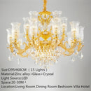European Crystal Pendent Lamp LED for Living Room. By Ljojo, Enhance Your Home Décor Today!