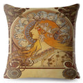 Beige Art Nouveau Gallery Cushion Cover for Home Decor - Ljojo