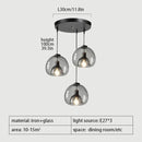 Nordic Glass Pendant Light for Living Room | Ljojo Smoke Gray Chandelier for Kitchen Island