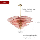 Ljojo Scandinavian Murano Green Pink Glass Chandelier - LED Art Decor for Hotel Restaurant Lobby