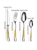 Ljojo 24pc Stainless Steel Tableware Set for Family Dining