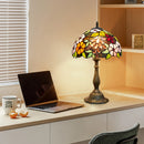 Ljojo 12“ Stained Glass Table Lamp - Bedroom, Living Room, Office Decor
