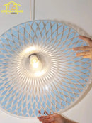 Italian Design Medieval Horn Pendant Light LED E27 Blue Acrylic Hanging Lamp for Living Room by Ljojo
