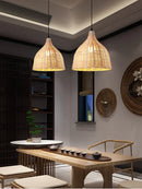 Ljojo™ Rattan Wicker Chandelier Pendant Light Handwoven Hanging Lamp E27 Bulb