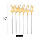 Ljojo Mirror Stainless Steel Dinner Fork Set - 6Pcs Flatware Gold Silverware