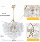 Ljojo Vintage Glass Pendant Light Luxury French Creative Designer Villa Living Room Hanging Lamp