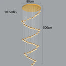 Ljojo Luxury Crystal Chandelier - Elegant Indoor LED Lighting for High-Rise Stairs & Living Room
