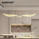 Gold Angel Wings Chandelier Modern Nordic LED Pendant Lighting for Dining Room Table by Ljojo