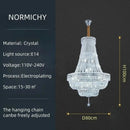 Ljojo Luxury European Crystal Chandelier for High Ceiling Staircase.LatLngere