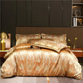 Ljojo Luxury Jacquard Bedding Set - European Style Satin Duvet Cover for Double Bed