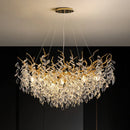 Ljojo Crystal Branch Chandelier Luxe LED Pendant Light Fixture - Modern Luxury Bedroom Dining Room Lighting