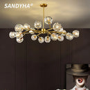 Adjustable Nordic Crystal Chandelier Elegant Lighting Fixture Ideal for Restaurant Living Room by Ljojo