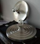 Ljojo Metallic Silver Ripple Saucer Wall Lamp for Living Room Hallway