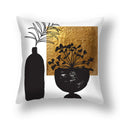 Black Gold Sun Cushion Cover Vase - Ljojo Home Pillowcase Square Cushions