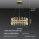 Ljojo Luxury Crystal LED Chandelier: High-end Designer Circular Art Indoor Lighting.