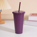 Ljojo 24oz Solid Color Reusable Cold Cup with Lid and Straw