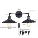 Ljojo Loft LED Wall Lights 2-heads Industrial Lamparas De Pared for Living Room