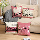 Ljojo Linen Cushion Cover 45x45 for Modern Living Room Decor & Sofa - Valentine's Day Theme