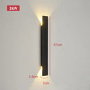 Ljojo 18W LED Black Wall Lamp Outdoor Waterproof Aluminum Wall Lights