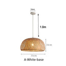 GEW Classic HandWoven Bamboo Lantern Pendant Lamp by Ljojo - Natural Rattan Wicker Chandelier Lighting.