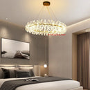 Clear Crystal LED Chandeliers Round Lamp Modern Gold Metal Wire Adjustable G4 Bulb Replaceable - Ljojo