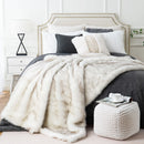 Ljojo Luxury Faux Fur Plaid Throw Blanket for Sofa and Bed