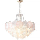 French Pink Glass Pendant Light Romantic Bedroom Decor by Ljojo: LED Indoor Lighting Gradient E14 Suspend Lamp