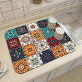 Ethnic Printed Coffee Draining Mat by Ljojo: Super Absorbent & Quick Drying Rug