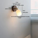 Ljojo LED Wall Lamps 2 Heads Pull Chain Switch White Glass Stair Light